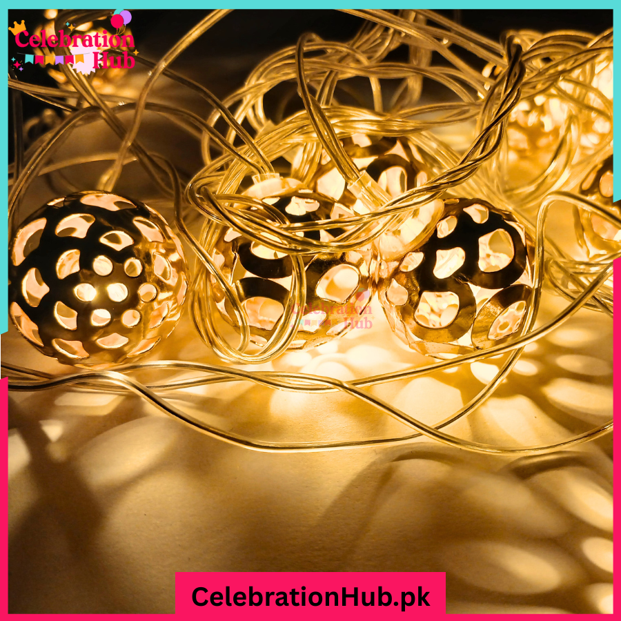20 Feet Plug Operated Metallic Ball Fairy Lights
