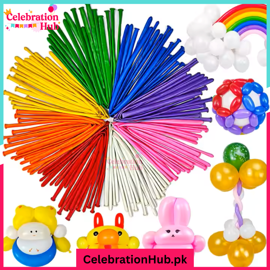 25 Pcs Long Twisting Balloons with Balloon Pump – Multicolor Balloon Set for Party & Balloon Art