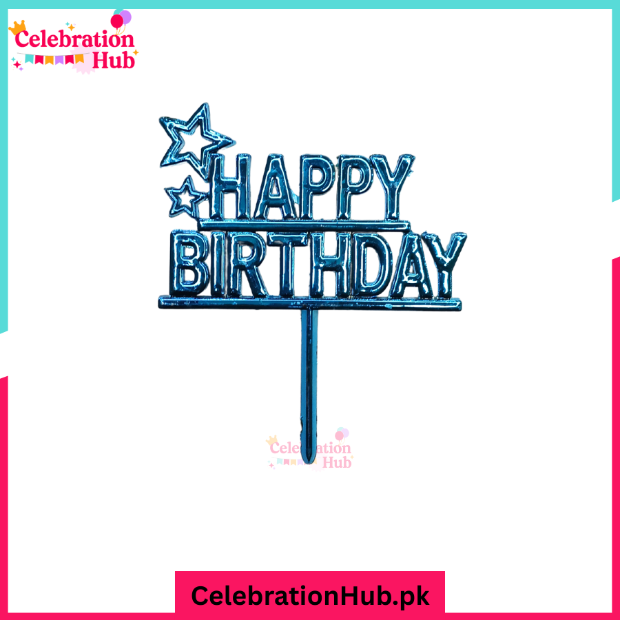 Happy Birthday Cake Topper  – Stylish Party Cake Decoration