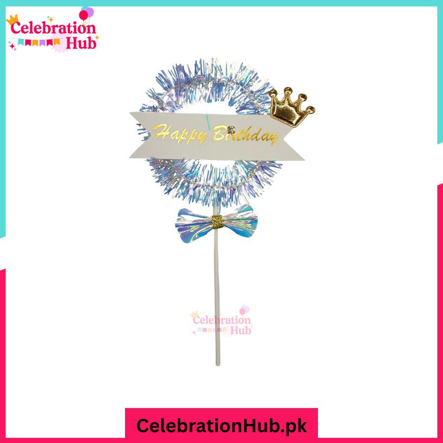Royal Crown Happy Birthday Cake Topper