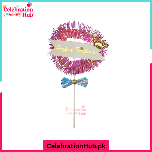 Royal Crown Happy Birthday Cake Topper