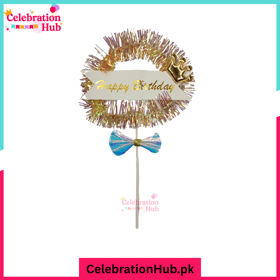 Royal Crown Happy Birthday Cake Topper