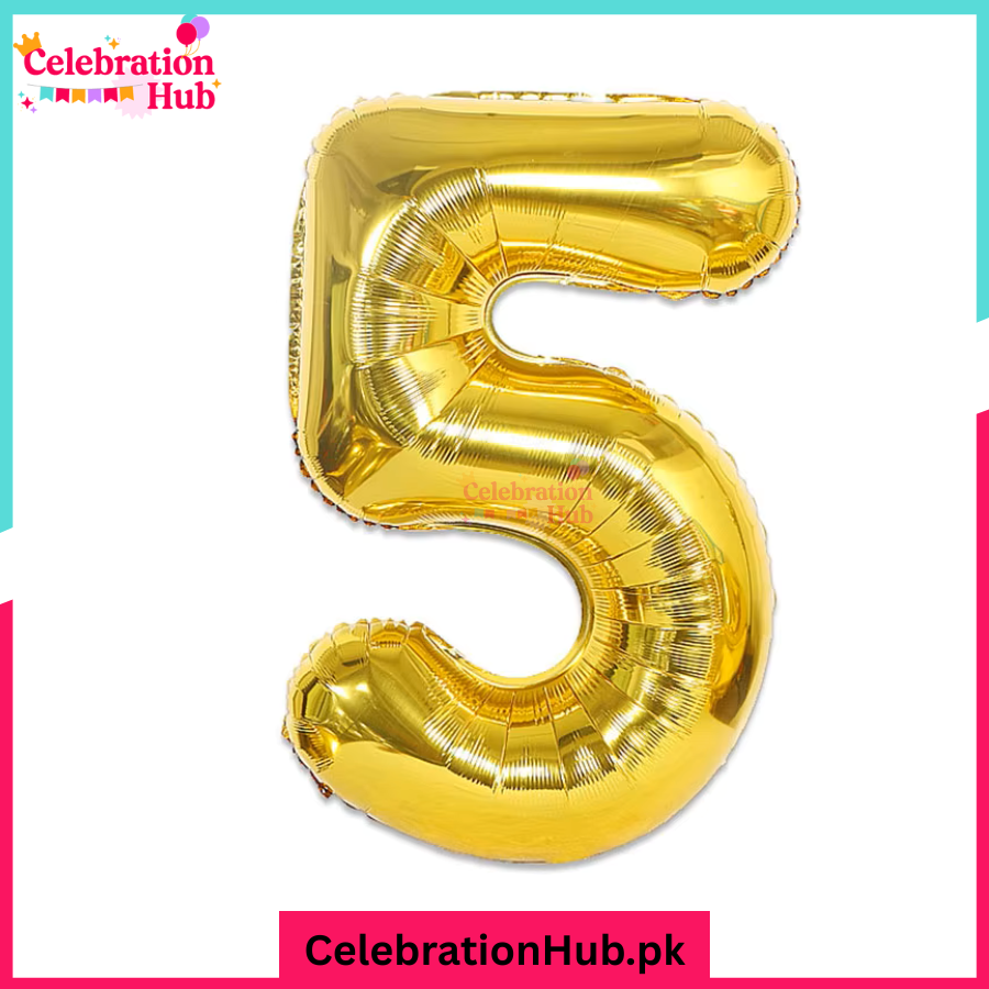 Gold 32 inches Number Foil Balloon for Birthday / Anniversary Party Decoration