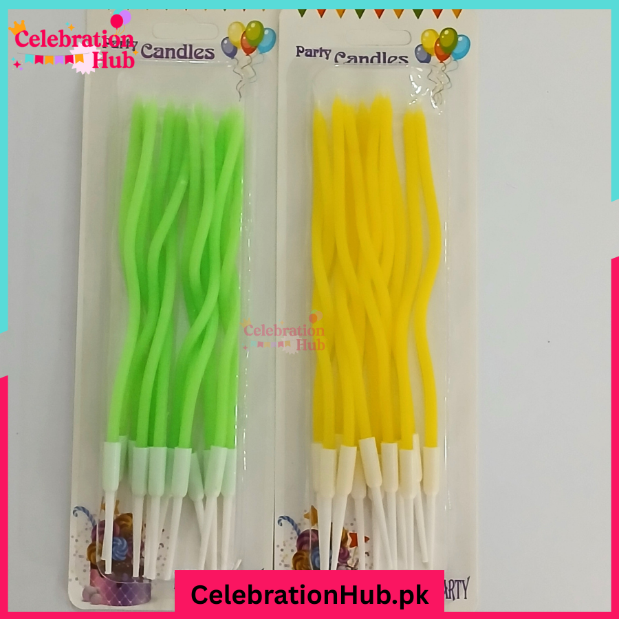 Spiral Birthday Cake Candles Pack of 12– Twisted Candles for Birthday Party & Celebrations