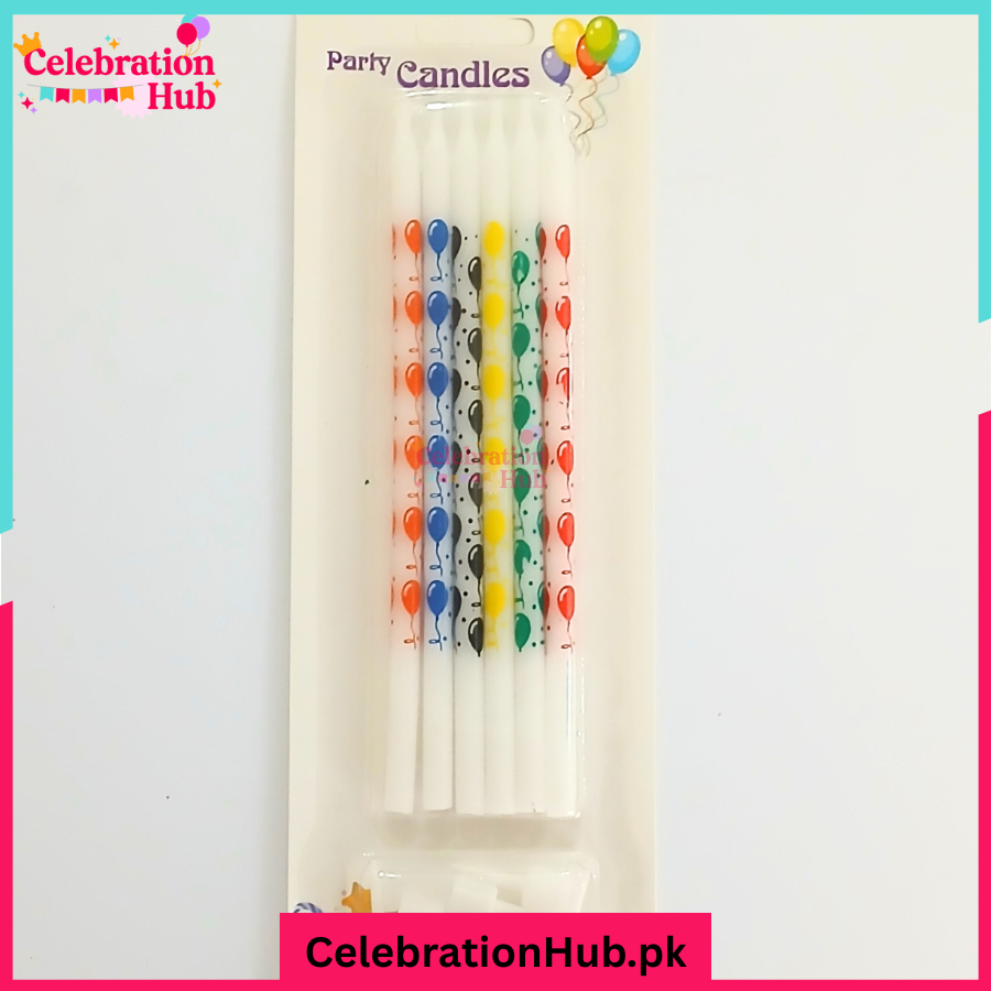 Pack of 6 – Colorful Balloon Party Candles