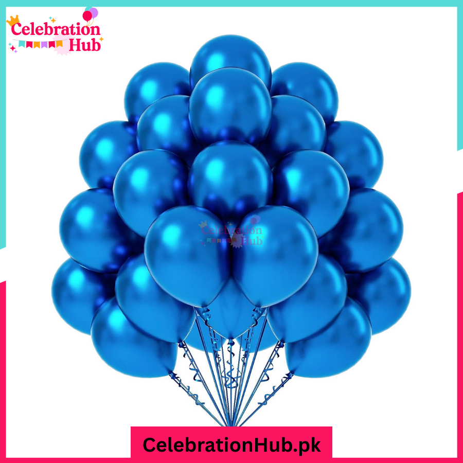 Chrome Metallic Balloons 10" – Assorted Shiny Latex Balloons for Birthday, Wedding & Party Decoration - Pack of 10 and 25