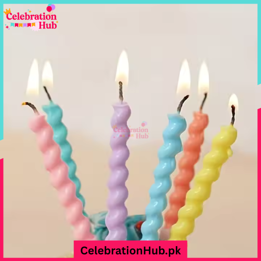 6 Pcs/Set Twisted Spiral Birthday Cake Candles – Multicolor Pastel Party Candles for Birthdays & Celebrations