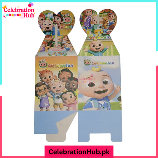 Cocomelon Theme Goody Boxes Pack of 10 For Theme Birthday Decoration and Celebration