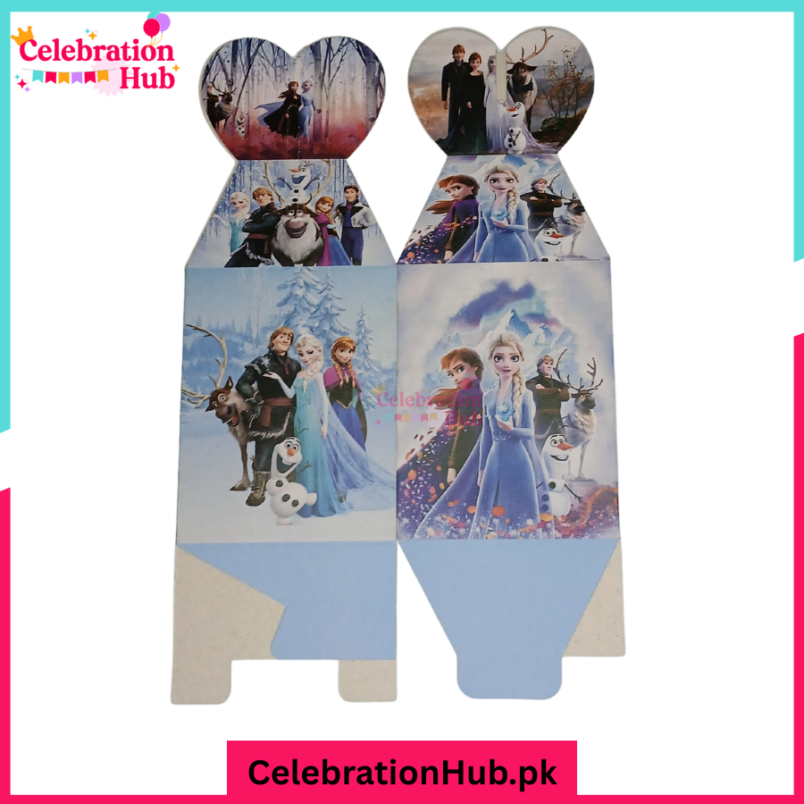 Frozen Theme Goody Boxes Pack of 10 For Theme Birthday Decoration and Celebration