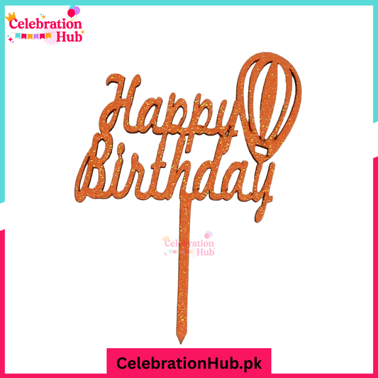 Happy Birthday Glitter Cake Topper – Party Decoration - D4