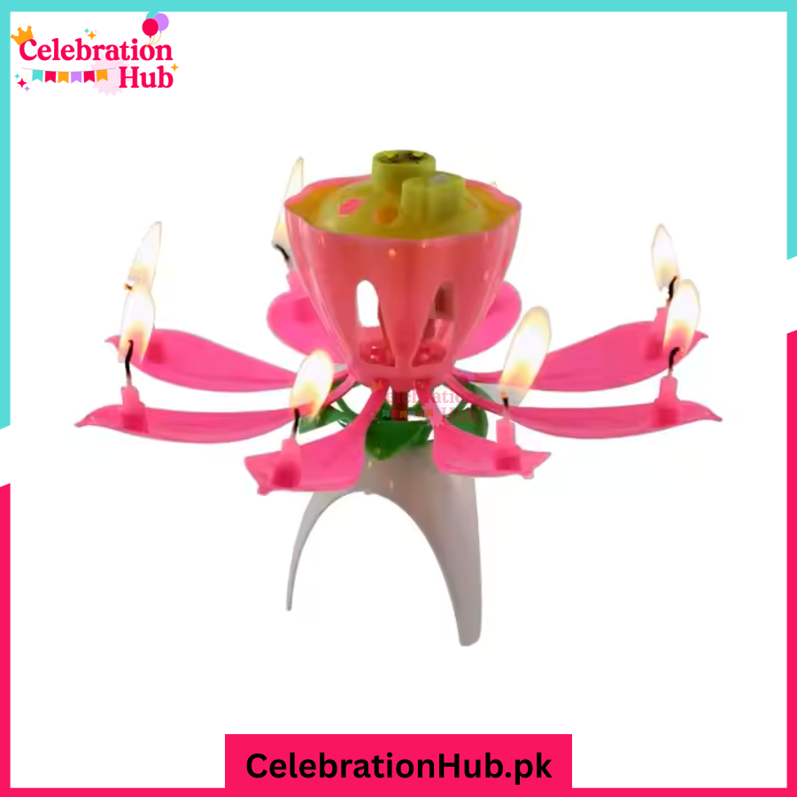 Musical Flower Birthday Candle - Lotus Shape