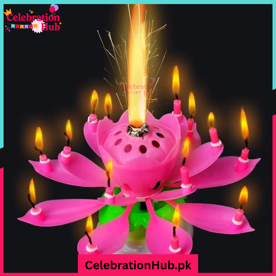 Musical Flower Rotating Birthday Candle