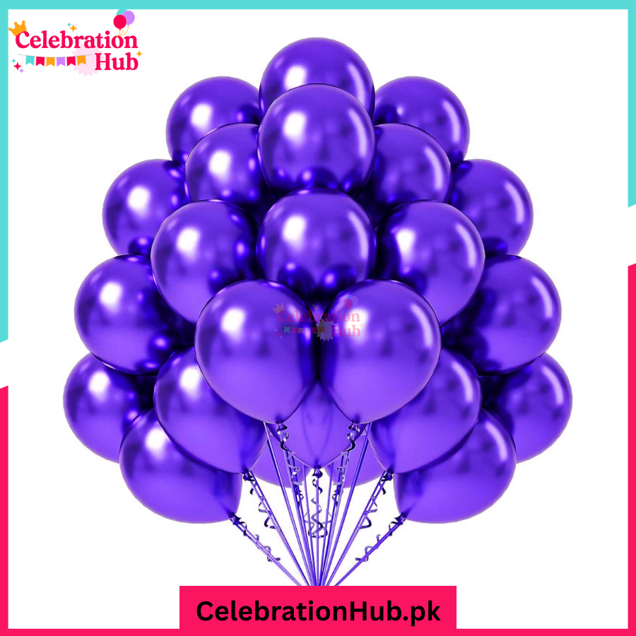 Chrome Metallic Balloons 10" – Assorted Shiny Latex Balloons for Birthday, Wedding & Party Decoration - Pack of 10 and 25