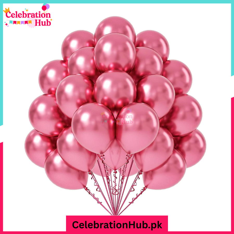 Chrome Metallic Balloons 10" – Assorted Shiny Latex Balloons for Birthday, Wedding & Party Decoration - Pack of 10 and 25