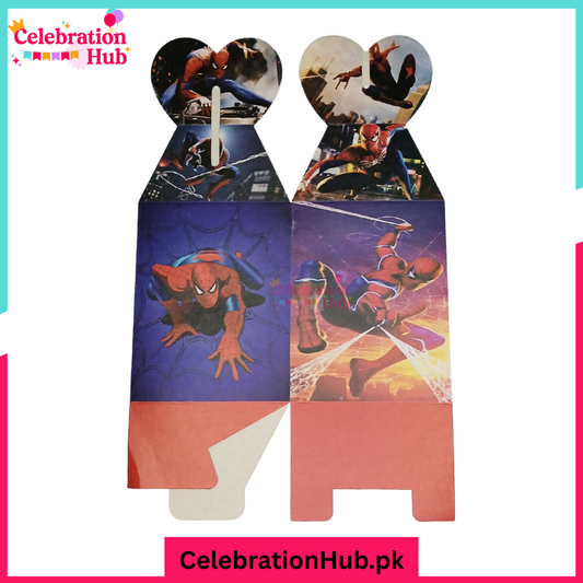 Spider man Theme Goody Boxes Pack of 10 For Theme Birthday Decoration and Celebration