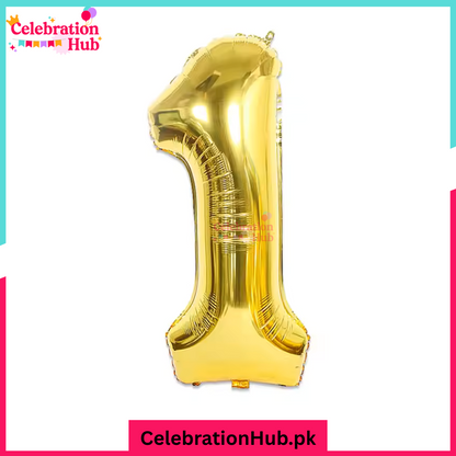 Gold 32 inches Number Foil Balloon for Birthday / Anniversary Party Decoration