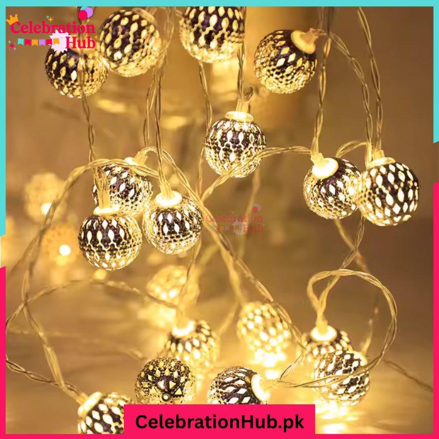 20 Feet Plug Operated Metallic Ball Fairy Lights