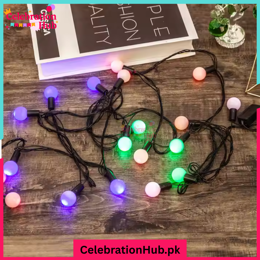 Multicolor Blinking LED Ball Fairy Lights – 36 Balls, 30 Feet Decorative String