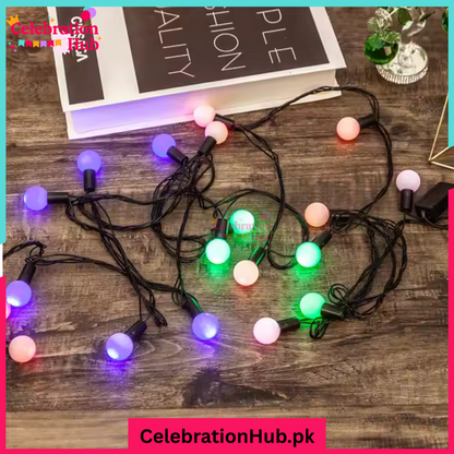 Multicolor Blinking LED Ball Fairy Lights – 36 Balls, 30 Feet Decorative String