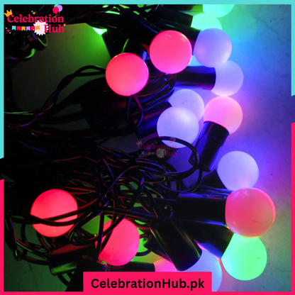 Multicolor Blinking LED Ball Fairy Lights – 36 Balls, 30 Feet Decorative String