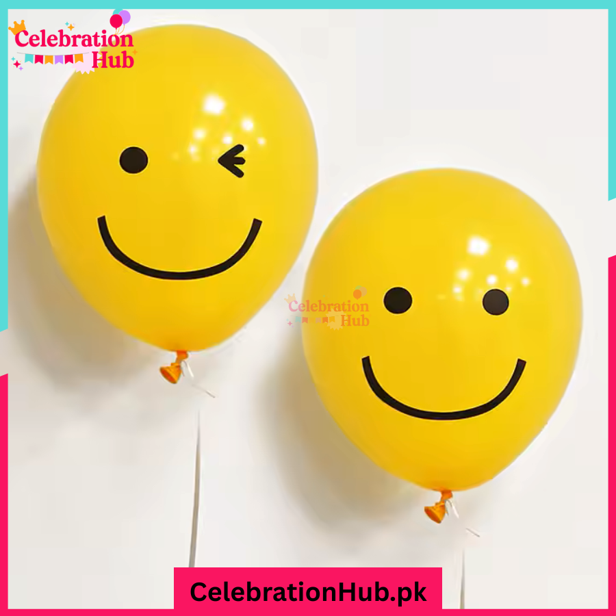 10-Inch Yellow Smiley Face Balloons – Pack of Cheerful Party Decorations - Pack of 25 balloons