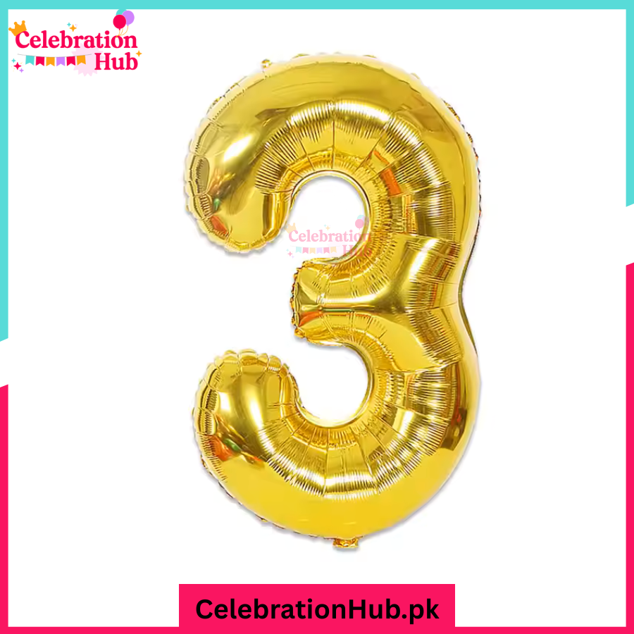 Gold 32 inches Number Foil Balloon for Birthday / Anniversary Party Decoration
