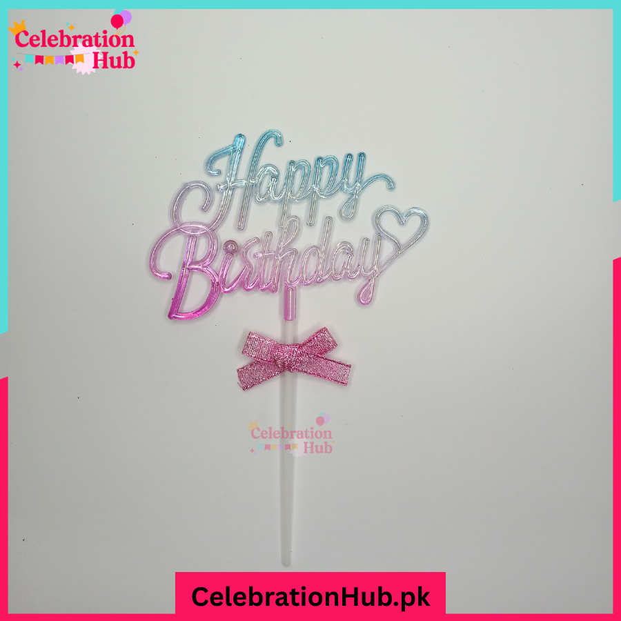 Happy Birthday Cake Topper Pastel  - Celebration Hub