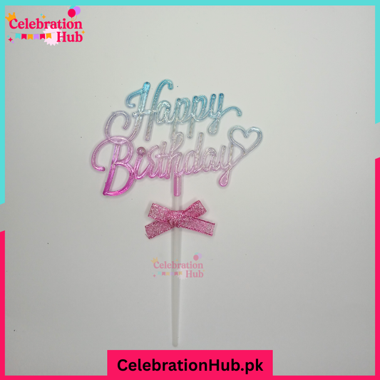 Happy Birthday Cake Topper Pastel  - Celebration Hub