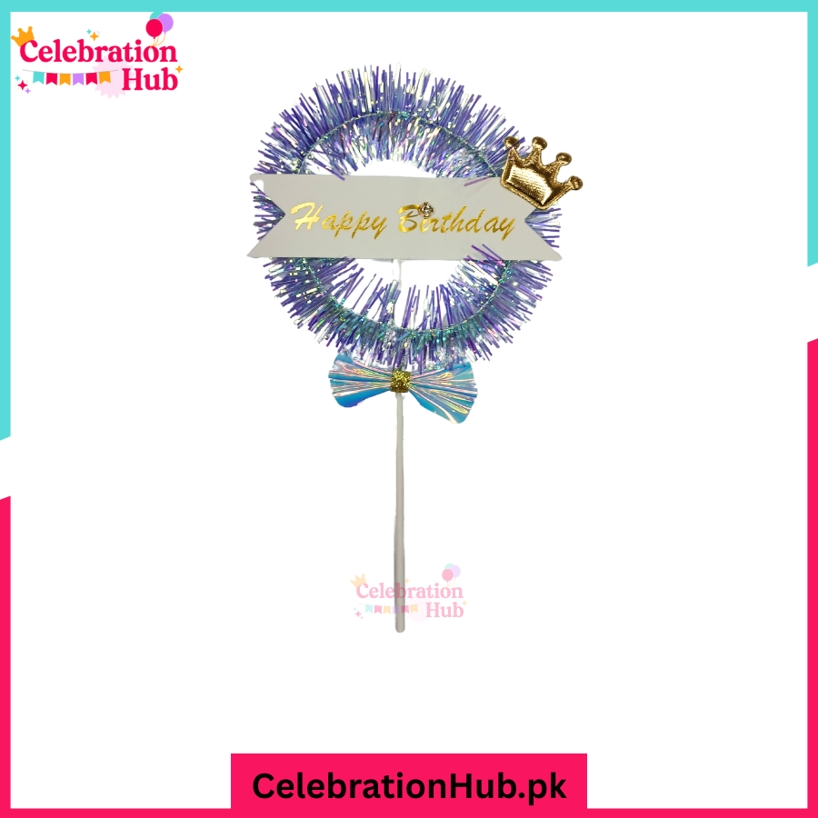 Royal Crown Happy Birthday Cake Topper