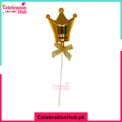 Golden Crown, Heart & Star Cake Toppers – Elegant Party Decorations for Cakes & Cupcakes