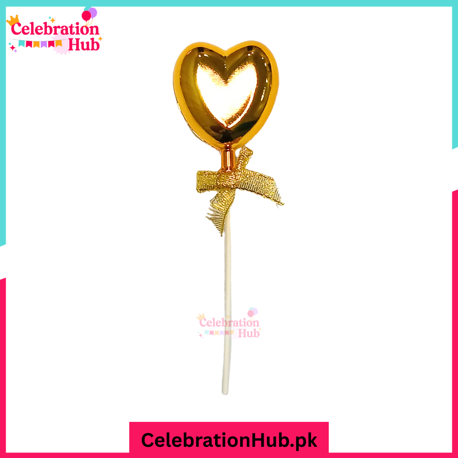Golden Crown, Heart & Star Cake Toppers – Elegant Party Decorations for Cakes & Cupcakes