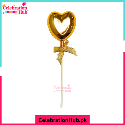 Golden Crown, Heart & Star Cake Toppers – Elegant Party Decorations for Cakes & Cupcakes