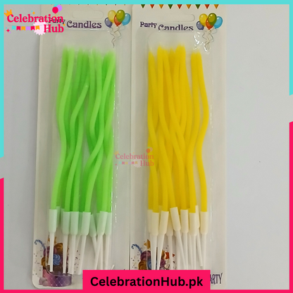 Spiral Birthday Cake Candles Pack of 12– Twisted Candles for Birthday Party & Celebrations