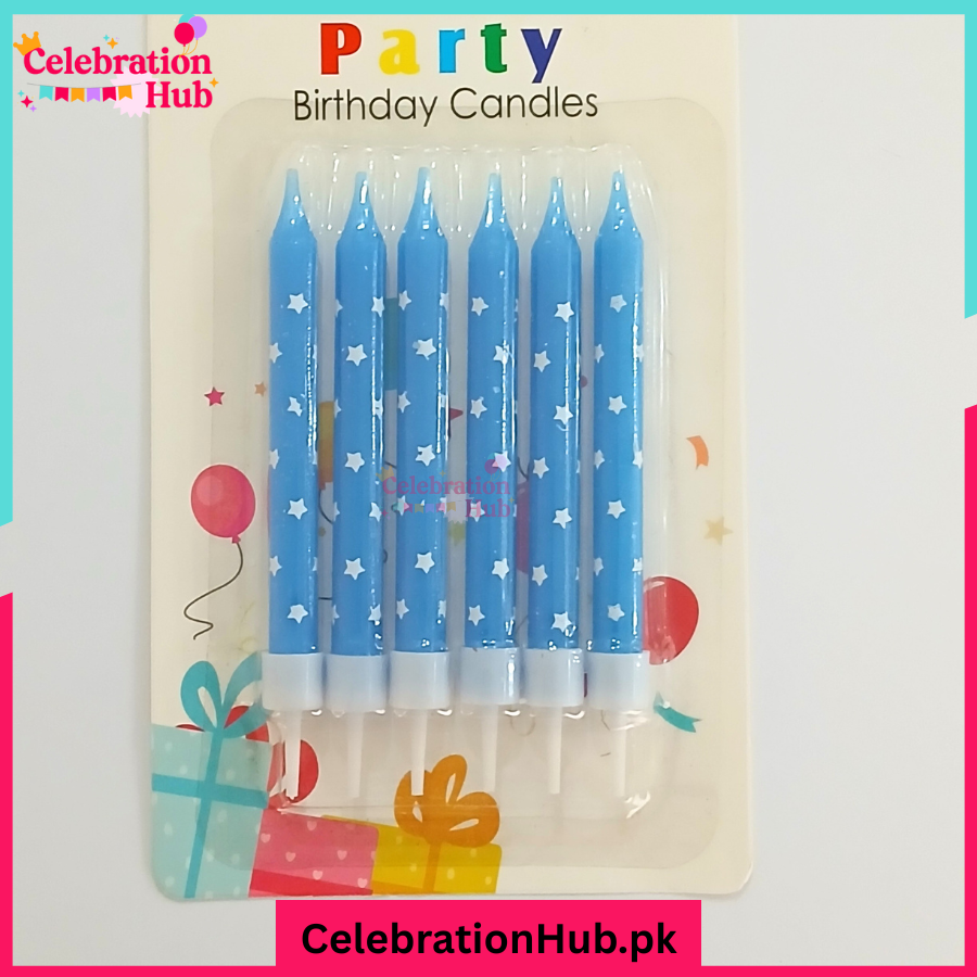 Pink/Blue Birthday Candles –Tall Decorative Cake Candles Pack of 6