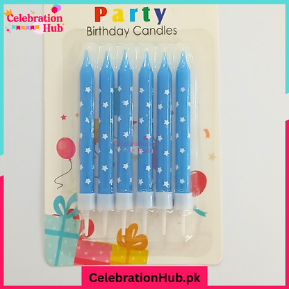 Pink/Blue Birthday Candles –Tall Decorative Cake Candles Pack of 6