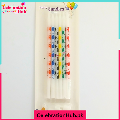 Pack of 6 – Colorful Balloon Party Candles