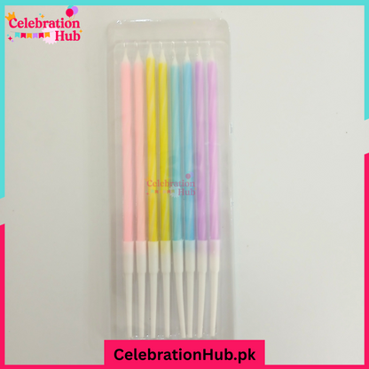 Pastel Spiral Birthday Candles | Pack of 8 – Colorful Party Cake Decoration