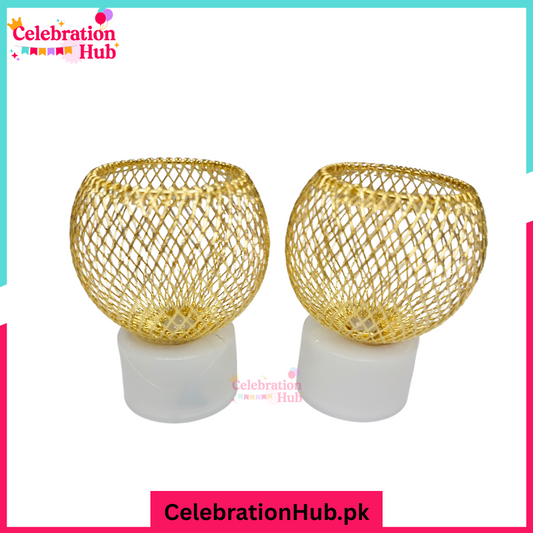LED Golden Ball Decorative Candle Light – Elegant Mesh Design for Festive & Home Décor