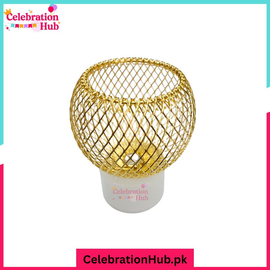 LED Golden Ball Decorative Candle Light – Elegant Mesh Design for Festive & Home Décor
