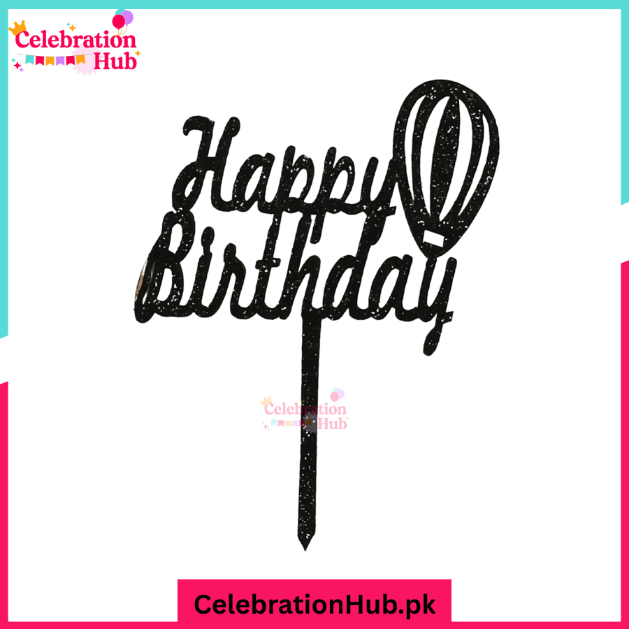 Happy Birthday Glitter Cake Topper – Party Decoration - D4