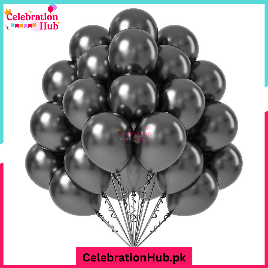 Chrome Metallic Balloons 10" – Assorted Shiny Latex Balloons for Birthday, Wedding & Party Decoration - Pack of 10 and 25