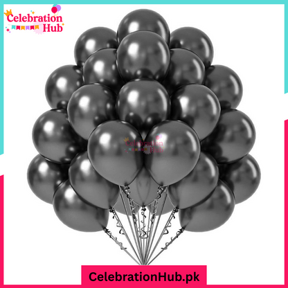 Chrome Metallic Balloons 10" – Assorted Shiny Latex Balloons for Birthday, Wedding & Party Decoration - Pack of 10 and 25