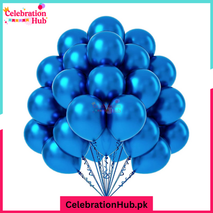 Chrome Metallic Balloons 10" – Assorted Shiny Latex Balloons for Birthday, Wedding & Party Decoration - Pack of 10 and 25