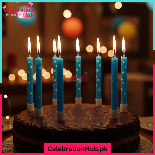 Pink/Blue Birthday Candles –Tall Decorative Cake Candles Pack of 6