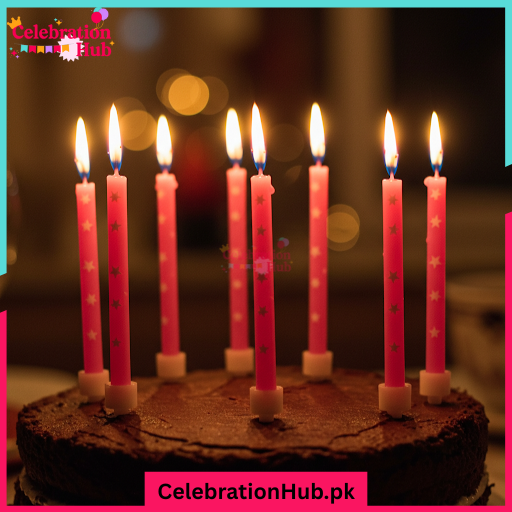 Pink/Blue Birthday Candles –Tall Decorative Cake Candles Pack of 6