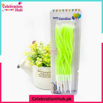 Spiral Birthday Cake Candles Pack of 12– Twisted Candles for Birthday Party & Celebrations