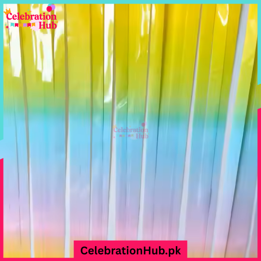Pastel Color Fringes / Foil Curtains Rainbow Gradient - Best for Back Drop Wall Decoration for Birthday and Parties Celebration