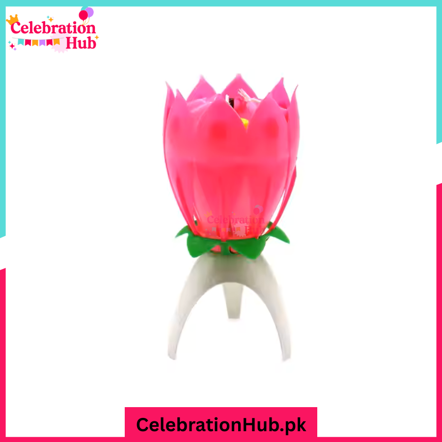 Musical Flower Birthday Candle - Lotus Shape