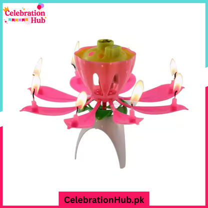 Musical Flower Birthday Candle - Lotus Shape