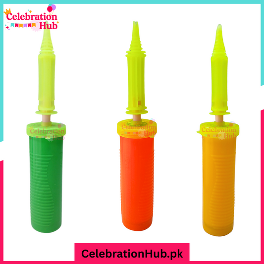 Heavy Duty Plastic Balloon Air Pump (Multi-color) For Birthdays, Celebration and Parties Decoration